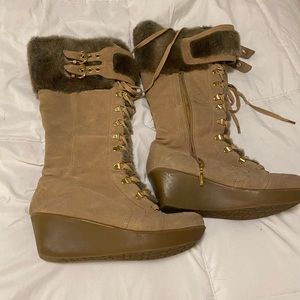 Faux Fur Heeled Winter Boots